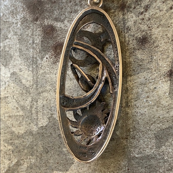 Celestial Pendant on Colorful Gemstone Necklace - Picture 4 of 6